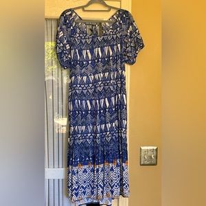 Hawaiian style, midi dress, size 10 to 12